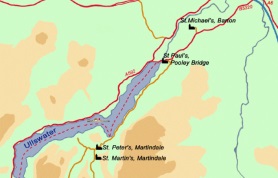 Map of Churches around Ullswater